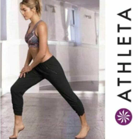 Athleta Aspire Ankle Pant Size 10 Pull On Tapered Lightweight Performance Yoga - Picture 15 of 16